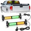 Nilight 40LED Amber Green Emergency Strobe Traffic Advisor Light Bar with Suction Cups Dash Safety Warning Hazard Flashing Lights Interior Front/Rear Windshield for Trucks Construction Vehicles(Amber Green)