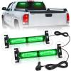 Nilight 40LED Amber Green Emergency Strobe Traffic Advisor Light Bar with Suction Cups Dash Safety Warning Hazard Flashing Lights Interior Front/Rear Windshield for Trucks Construction Vehicles(Green)