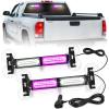 Nilight 40LED Amber Green Emergency Strobe Traffic Advisor Light Bar with Suction Cups Dash Safety Warning Hazard Flashing Lights Interior Front/Rear Windshield for Trucks Construction Vehicles(Purple White)