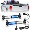 Nilight 40LED Amber Green Emergency Strobe Traffic Advisor Light Bar with Suction Cups Dash Safety Warning Hazard Flashing Lights Interior Front/Rear Windshield for Trucks Construction Vehicles(Blue White)