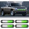 Nilight 6LED Emergency Strobe Lights 4PCS Ultra slim Surface Mount Hazard Caution Light bar 12-24V Sync Feature Warning Flashing kit for Truck Car Vehicle ATV SUV UTV Yellow and Blue(Green White)