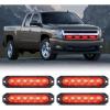 Nilight 6LED Emergency Strobe Lights 4PCS Ultra slim Surface Mount Hazard Caution Light bar 12-24V Sync Feature Warning Flashing kit for Truck Car Vehicle ATV SUV UTV Yellow and Blue(clear)