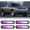 Nilight 6LED Emergency Strobe Lights 4PCS Ultra slim Surface Mount Hazard Caution Light bar 12-24V Sync Feature Warning Flashing kit for Truck Car Vehicle ATV SUV UTV Yellow and Blue(Purple and White)