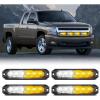 Nilight 6LED Emergency Strobe Lights 4PCS Ultra slim Surface Mount Hazard Caution Light bar 12-24V Sync Feature Warning Flashing kit for Truck Car Vehicle ATV SUV UTV Yellow and Blue(Amber White)