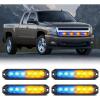 Nilight 6LED Emergency Strobe Lights 4PCS Ultra slim Surface Mount Hazard Caution Light bar 12-24V Sync Feature Warning Flashing kit for Truck Car Vehicle ATV SUV UTV Yellow and Blue(Yellow and Blue)