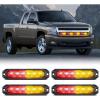 Nilight 6LED Emergency Strobe Lights 4PCS Ultra slim Surface Mount Hazard Caution Light bar 12-24V Sync Feature Warning Flashing kit for Truck Car Vehicle ATV SUV UTV Yellow and Blue(Red and Yellow)