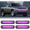 Nilight 6LED Emergency Strobe Lights 4PCS Ultra slim Surface Mount Hazard Caution Light bar 12-24V Sync Feature Warning Flashing kit for Truck Car Vehicle ATV SUV UTV Yellow and Blue(Purple)