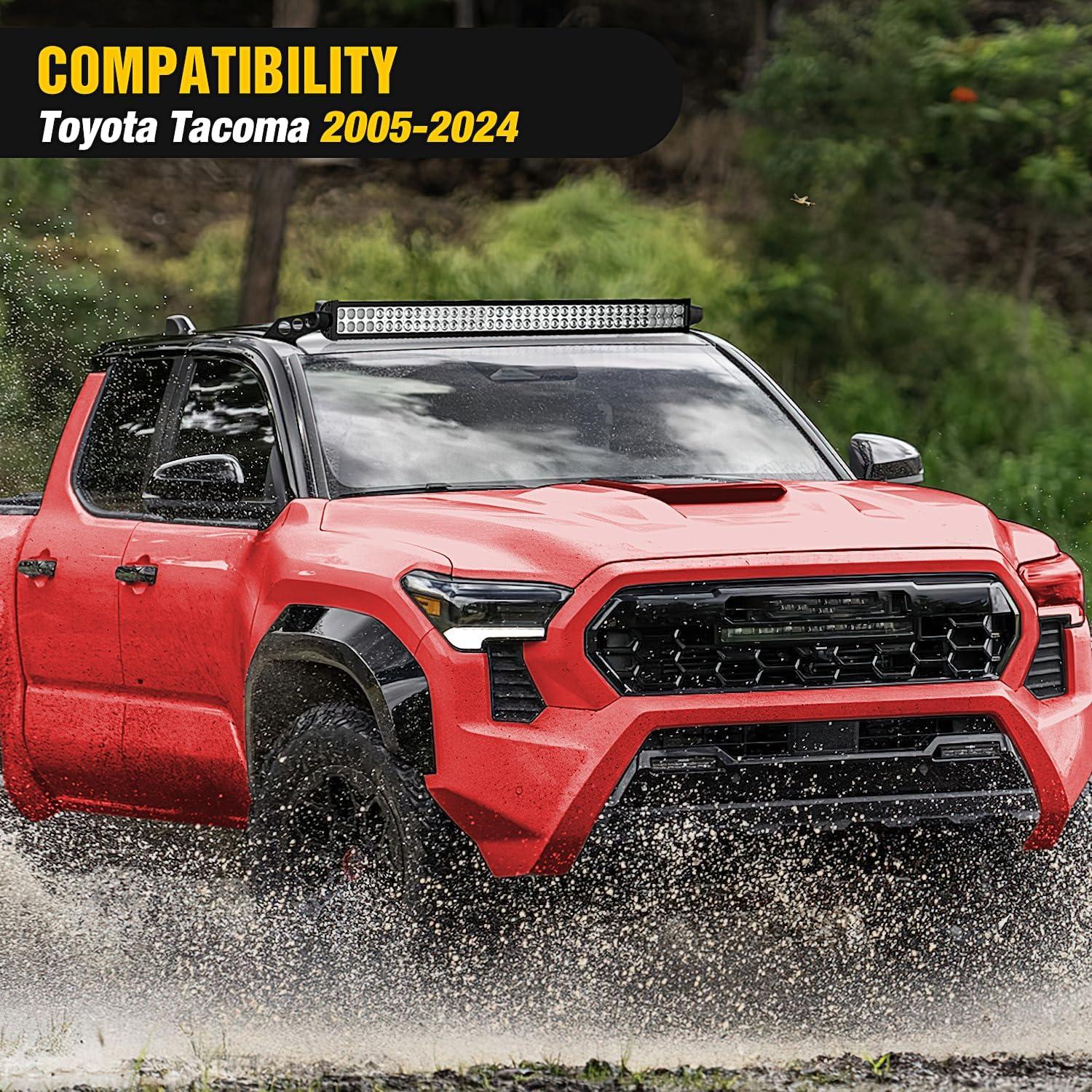 imageNilight 50 inch Straight LED Light Bar Bracket Mounting Upper Windshield Roof Cab Brackets Compatible with Toyota Tacoma 20052024