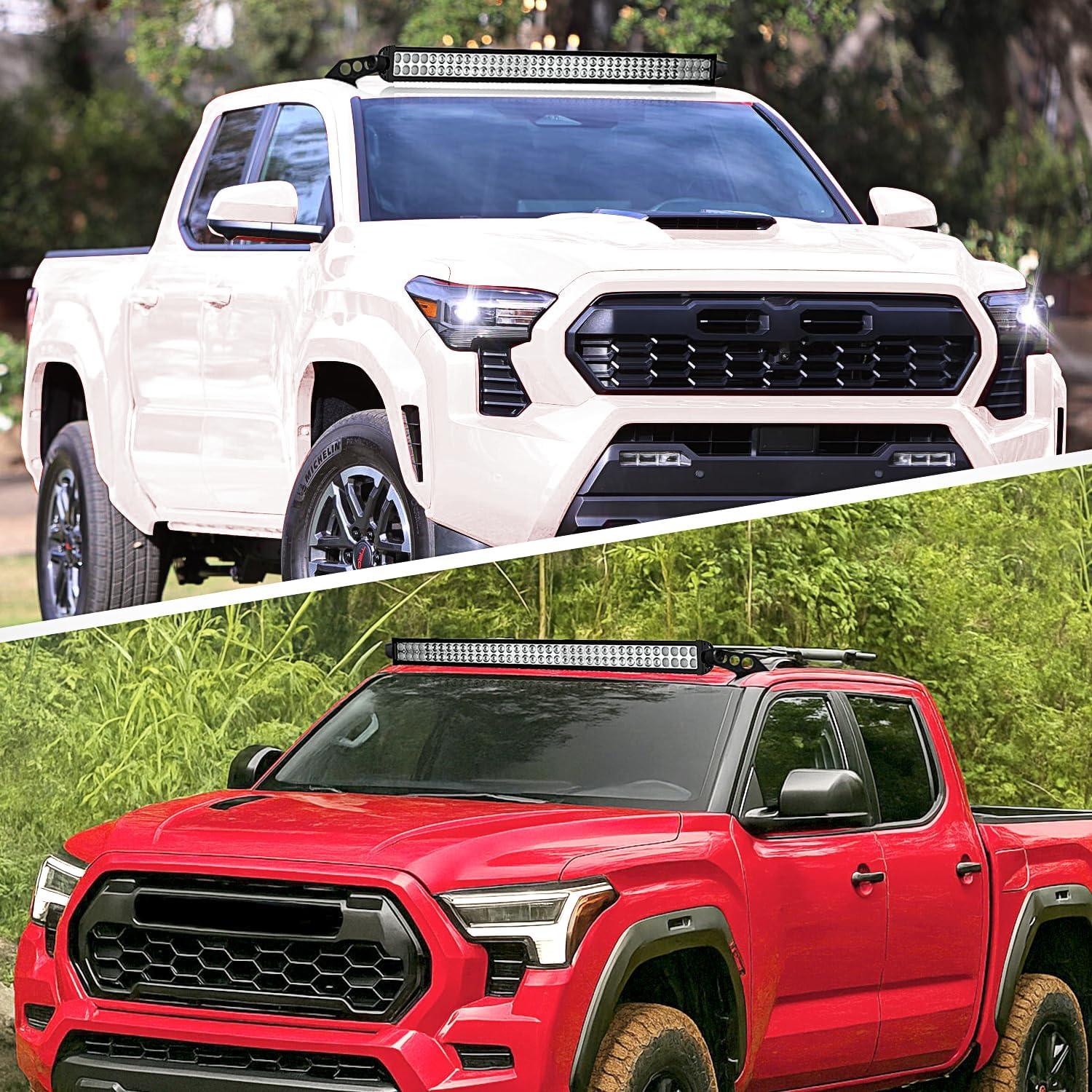 imageNilight 50 inch Straight LED Light Bar Bracket Mounting Upper Windshield Roof Cab Brackets Compatible with Toyota Tacoma 20052024