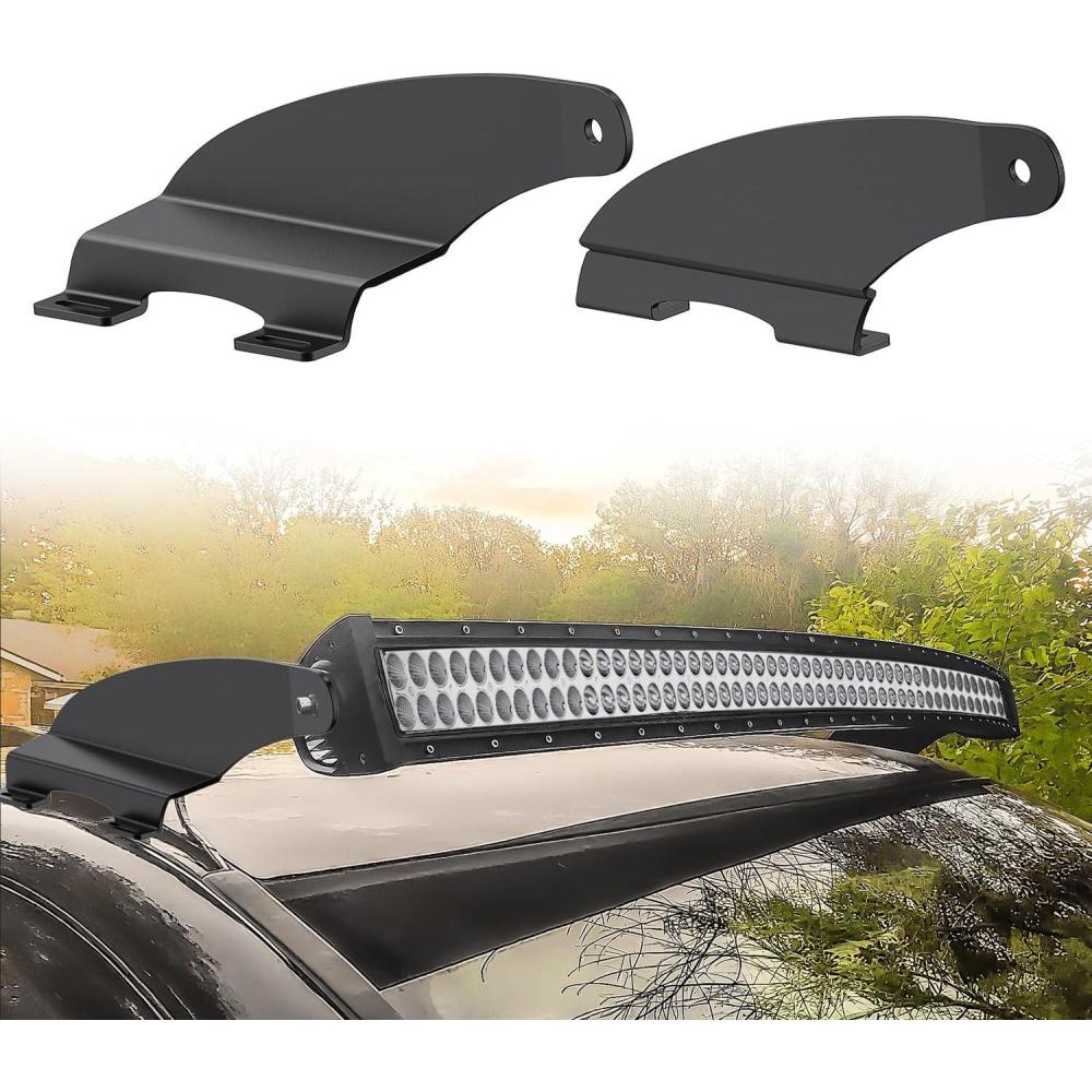 imageNilight 52 inch Curved LED Light Bar Bracket Mounting Upper Windshield Roof Cab Brackets for Dodge RAM 1500 4th Gen 20092018 1500 Classic 20192024 and RAM 2500 3500 20102018