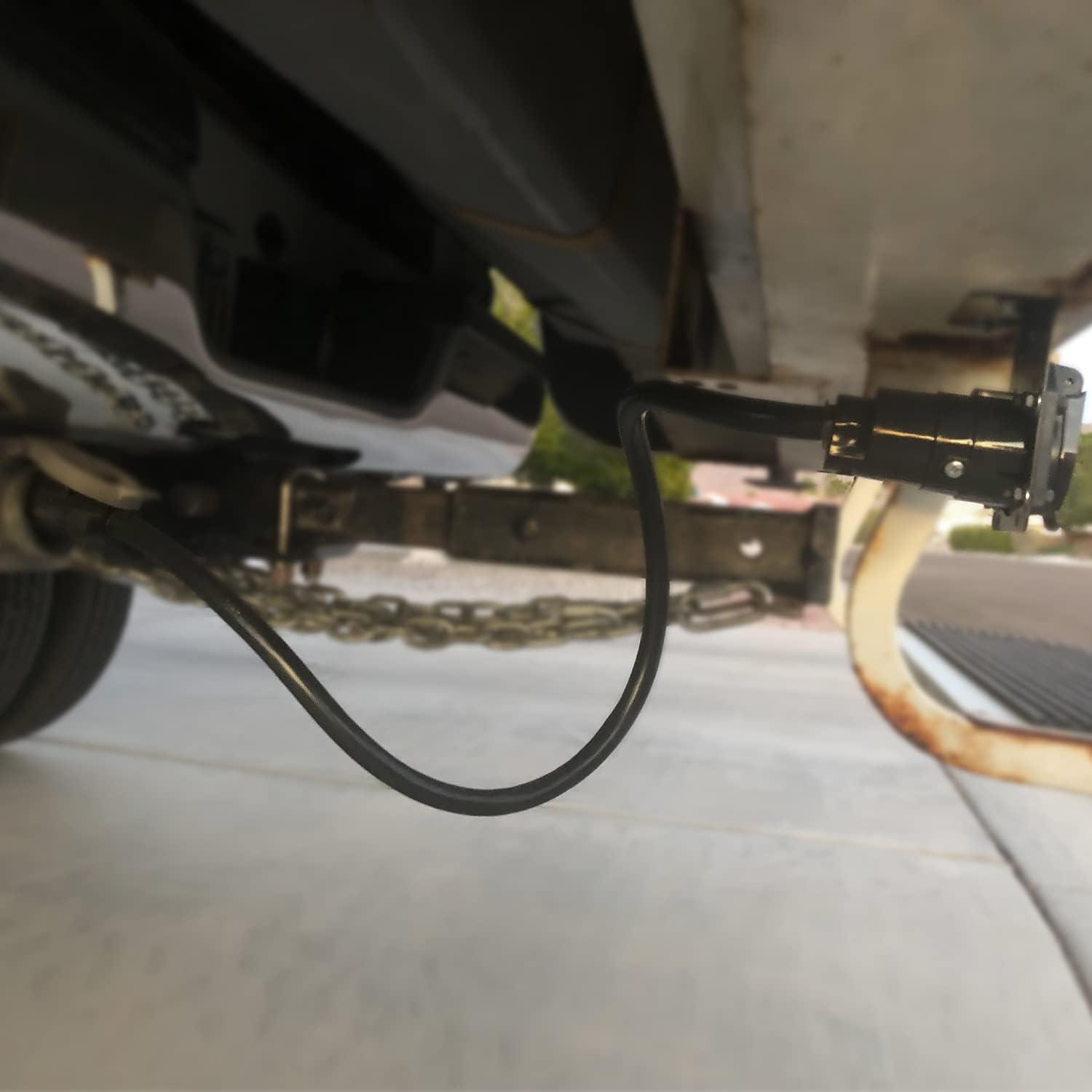 imageNilight 50050R 7Way Trailer Plug Socket Extension Cable 3FT Long 1014 AWG DoubleProng Copper TerminalsWires for 7Blade Trailer Wiring Connector Cord 2 Years Warranty3FT Trailer Extension Cord