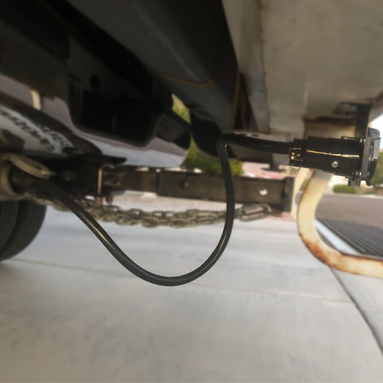 imageNilight 50050R 7Way Trailer Plug Socket Extension Cable 3FT Long 1014 AWG DoubleProng Copper TerminalsWires for 7Blade Trailer Wiring Connector Cord 2 Years Warranty12FT Trailer Extension Cord