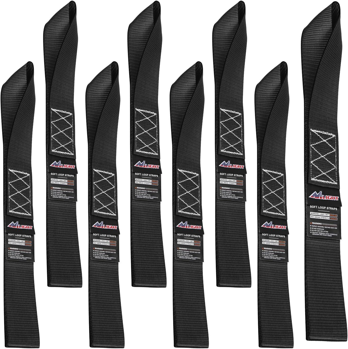 imageNilight Soft Loop 1717quot Motorcycle Tie Down Straps Heavy Duty 12000Lbs Max Break Strength for Securing ATV UTV Kayak Moving Cargo 8PKRedBlack