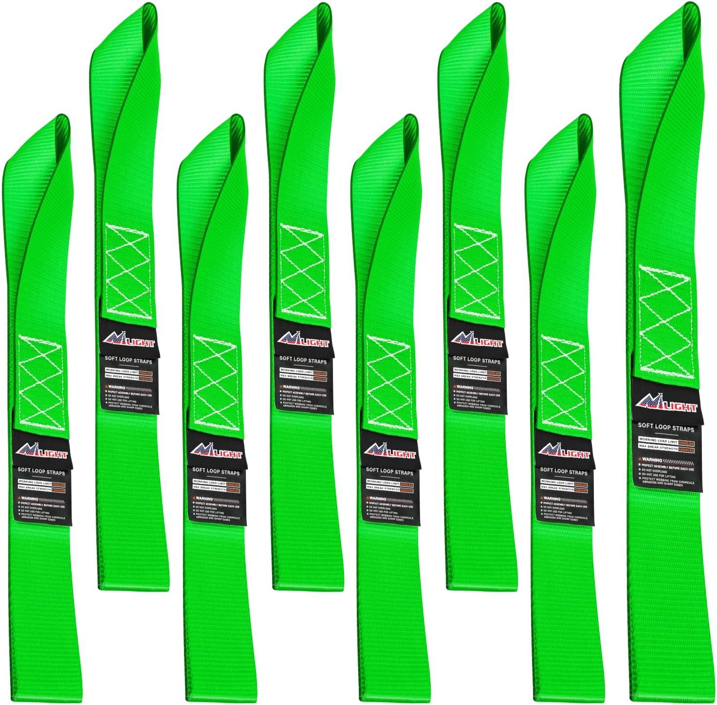 imageNilight Soft Loop 1717quot Motorcycle Tie Down Straps Heavy Duty 12000Lbs Max Break Strength for Securing ATV UTV Kayak Moving Cargo 8PKRedGreen