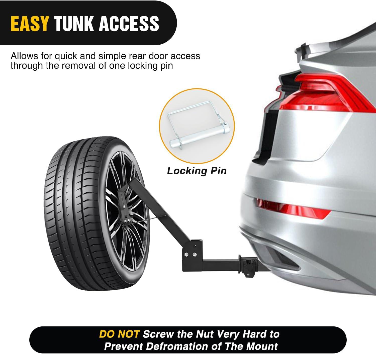 imageNilight Spare Tire Carrier Trailer Spare Tire Mount Boat Trailer Carrier Bracket Utility Trailer Accessories Fits 4 ampamp 5 ampamp 6 Lugs Trailer Wheels on 4quot 45 475 5 and 55 Bolt Patterns 150 LbsSpare Tire Carrier for 2 Inch Receiver