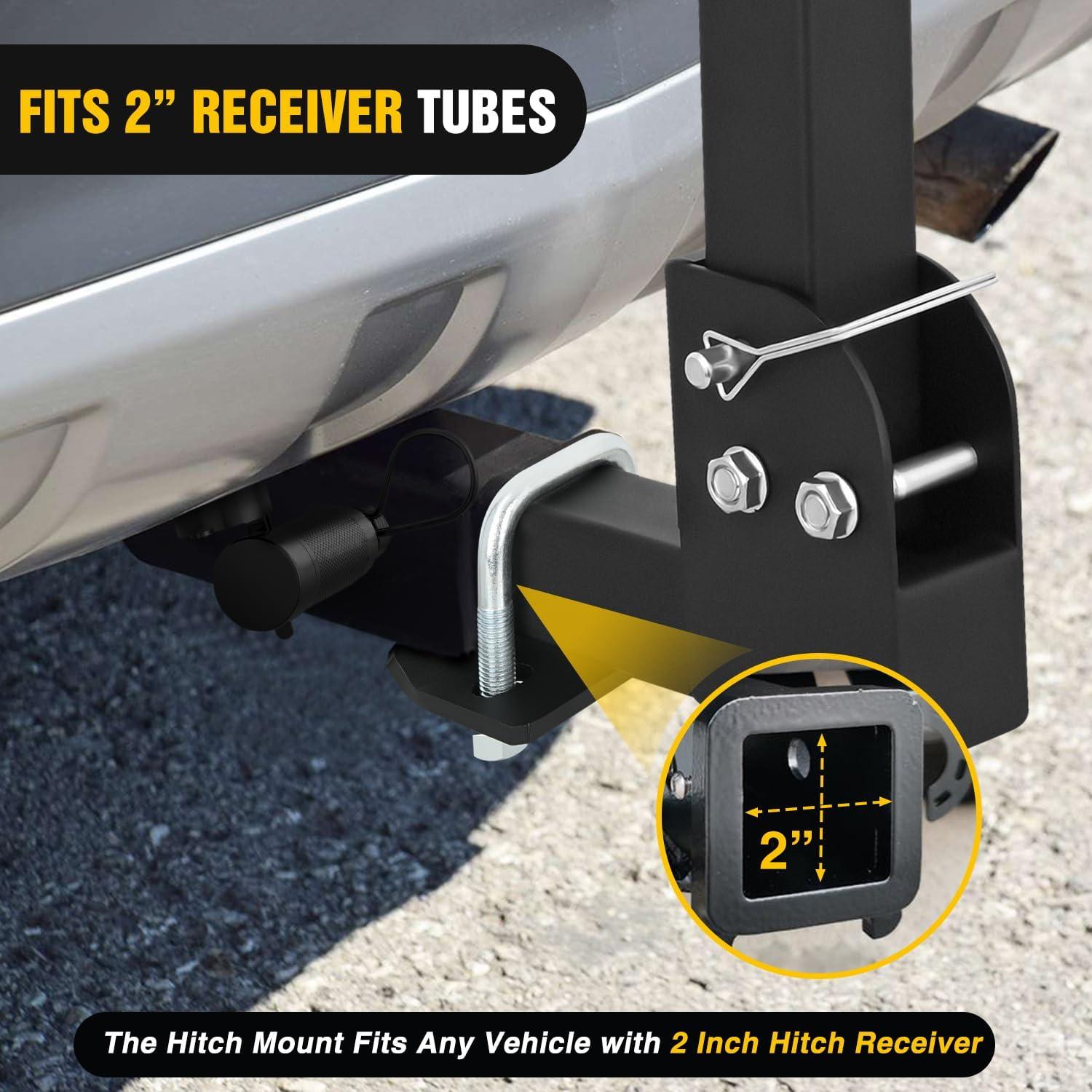 imageNilight Spare Tire Carrier Trailer Spare Tire Mount Boat Trailer Carrier Bracket Utility Trailer Accessories Fits 4 ampamp 5 ampamp 6 Lugs Trailer Wheels on 4quot 45 475 5 and 55 Bolt Patterns 150 LbsSpare Tire Carrier for 2 Inch Receiver