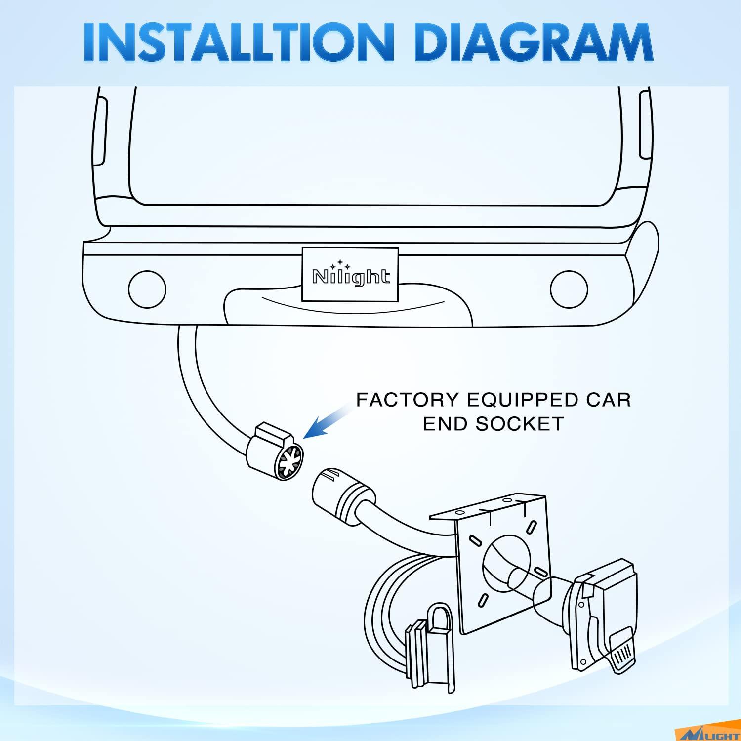 imageNilight USCAR 7 Pin to 4Pin Trailer Wiring Harness Standard 7 Way Plug for Tailgate Light Bar Adapter 41 Inches Wire for Factory Tow Package Vehicles with Uscar SocketUSCAR 7Pin to 74Pin Trailer Adapter