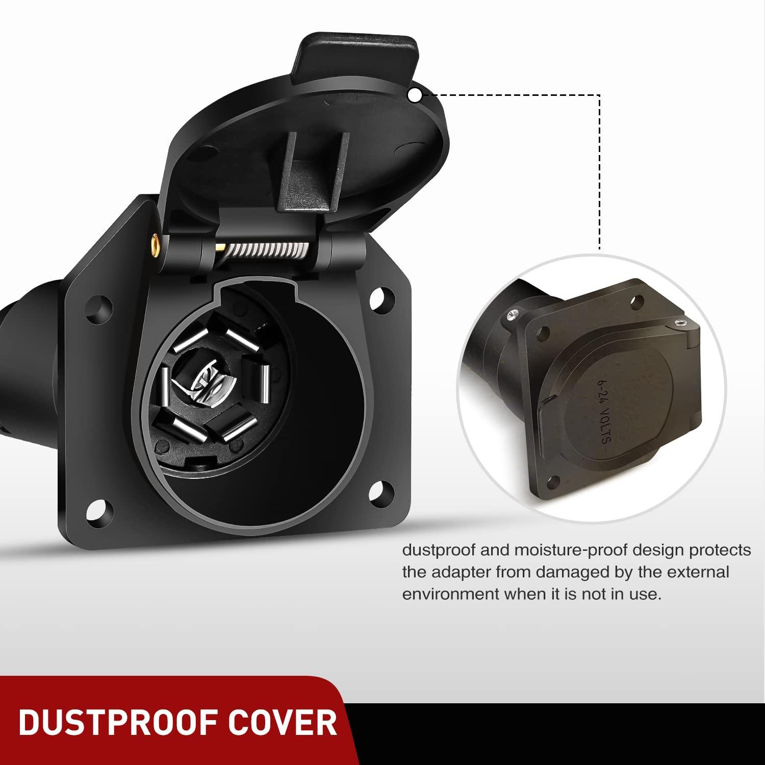 imageNilight USCAR 7 Pin to 4Pin Trailer Wiring Harness Standard 7 Way Plug for Tailgate Light Bar Adapter 41 Inches Wire for Factory Tow Package Vehicles with Uscar Socket4Way to 7Way Adapter