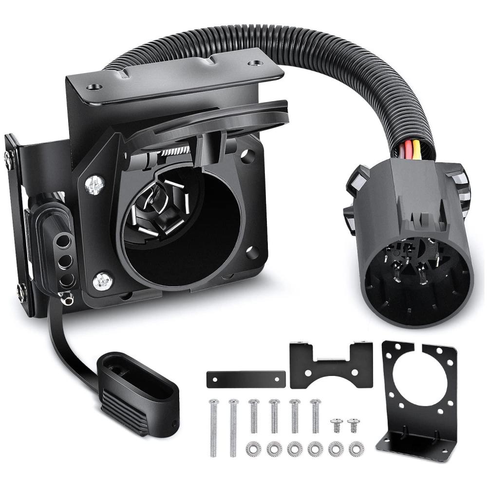 imageNilight USCAR 7 Pin to 4Pin Trailer Wiring Harness Standard 7 Way Plug for Tailgate Light Bar Adapter 41 Inches Wire for Factory Tow Package Vehicles with Uscar SocketUSCAR 7Pin to 74Pin Trailer Adapter