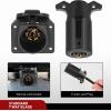 Nilight 7 Way Round RV Blade Wiring Connect Combo Harness with Mounting Bracket Trailer Side 7 Pin Adapter Plug+Vehicle Side 7 Way Connector(7Pin Male & Female Plug)