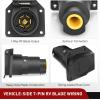 Nilight 7 Way Round RV Blade Wiring Connect Combo Harness with Mounting Bracket Trailer Side 7 Pin Adapter Plug+Vehicle Side 7 Way Connector(7Pin Male Replacement Plug)