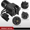 Nilight 7 Way Round RV Blade Wiring Connect Combo Harness with Mounting Bracket Trailer Side 7 Pin Adapter Plug+Vehicle Side 7 Way Connector(7Pin to 4&5Pin Trailer Adapter)