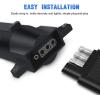 Nilight 7 Way Round RV Blade Wiring Connect Combo Harness with Mounting Bracket Trailer Side 7 Pin Adapter Plug+Vehicle Side 7 Way Connector(7Pin to 4Pin Trailer Adapter)