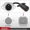 Nilight 7 Way Round RV Blade Wiring Connect Combo Harness with Mounting Bracket Trailer Side 7 Pin Adapter Plug+Vehicle Side 7 Way Connector(7-Way RV Blade to 7 Way Round Pin)