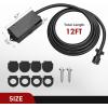Nilight Heavy Duty 7 Way Inline Trailer Plug 8 Feet Connector Cable 7Pin RV Round Extension Wiring Harness Weatherproof Junction Box for RV Towing Car(12FT Trailer Wiring Harness)