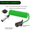 Nilight USCAR 7 Pin to 4-Pin Trailer Wiring Harness Standard 7 Way Plug for Tailgate Light Bar Adapter 41 Inches Wire for Factory Tow Package Vehicles with Uscar Socket(Green 7 Pin to 6 Pin Trailer Wiring Harness)