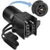 Nilight 7 Way Round RV Blade Wiring Connect Combo Harness with Mounting Bracket Trailer Side 7 Pin Adapter Plug+Vehicle Side 7 Way Connector(7Pin to 4&5Pin Trailer Adapter)