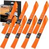 Nilight Soft Loop 1.7”×17″ Motorcycle Tie Down Straps Heavy Duty 12000Lbs Max Break Strength for Securing ATV UTV Kayak Moving Cargo (8PK-Black)(Orange)