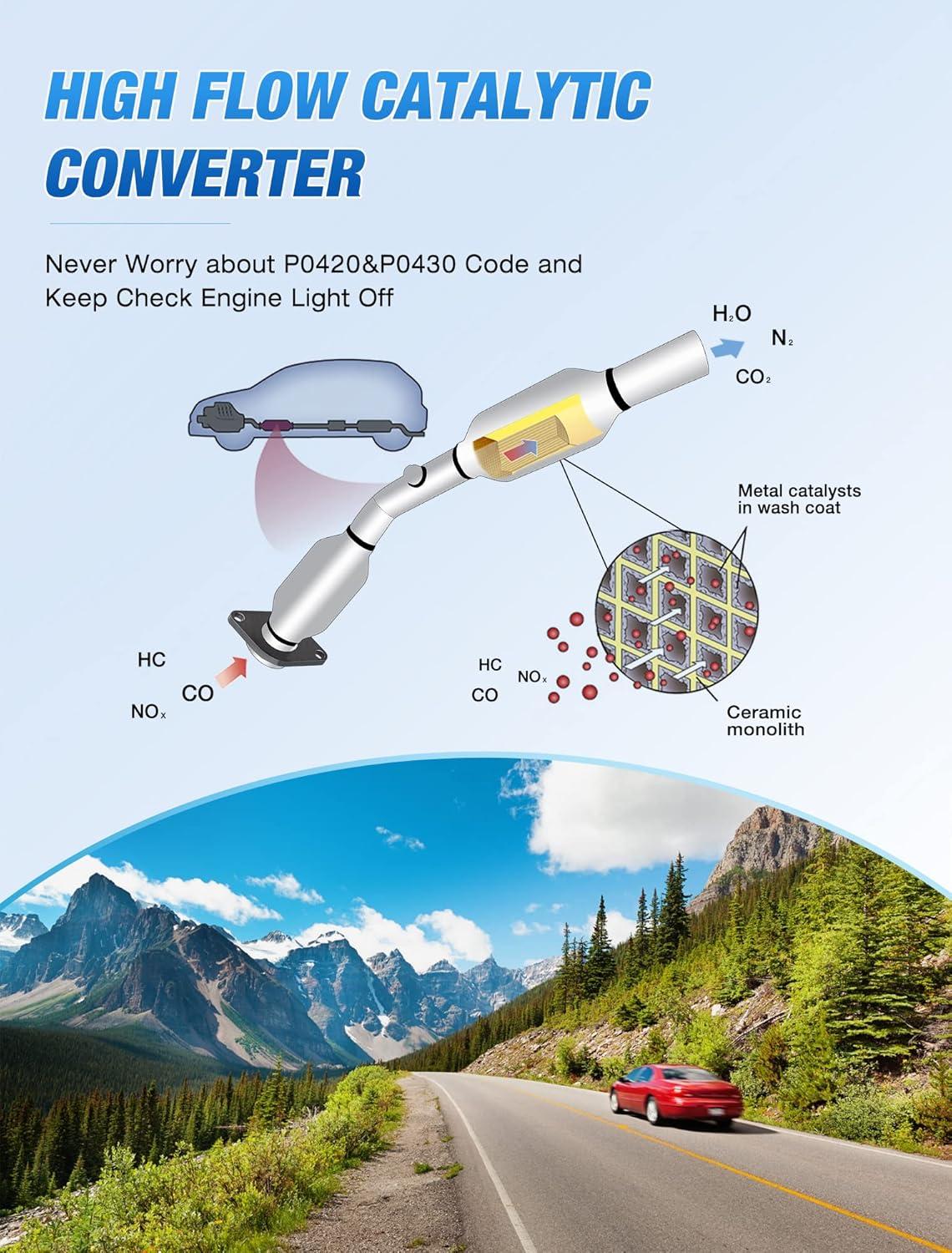 imageNilight Catalytic Converter for Toyota Corolla Matrix Pontiac Vibe 18L 2003 2004 2005 2006 2007 2008Custom Fit CatEPA Standard