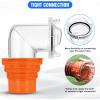 Nilight 90 Degree RV Sewer Hose Fittings with 4-in-1 Adapter, Clear RV Sewer Hose Elbow Leak-Proof Connection & Odor-Tight Seal Fits 4 Sizes of Dump Station Inlets for Campers Travel Trailers, Orange