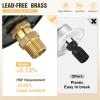 Nilight RV City Water Inlet with Check Valve 1/2″ NPT Male to 3/4″ GHT Female Brass City Water Fill Inlet Flange Connection Fittings for RV Camper Trailer Marine Hose Water Connector Replacement Black