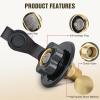Nilight RV City Water Inlet with Check Valve 1/2″ NPT Male to 3/4″ GHT Female Brass City Water Fill Inlet Flange Connection Fittings for RV Camper Trailer Marine Hose Water Connector Replacement Black