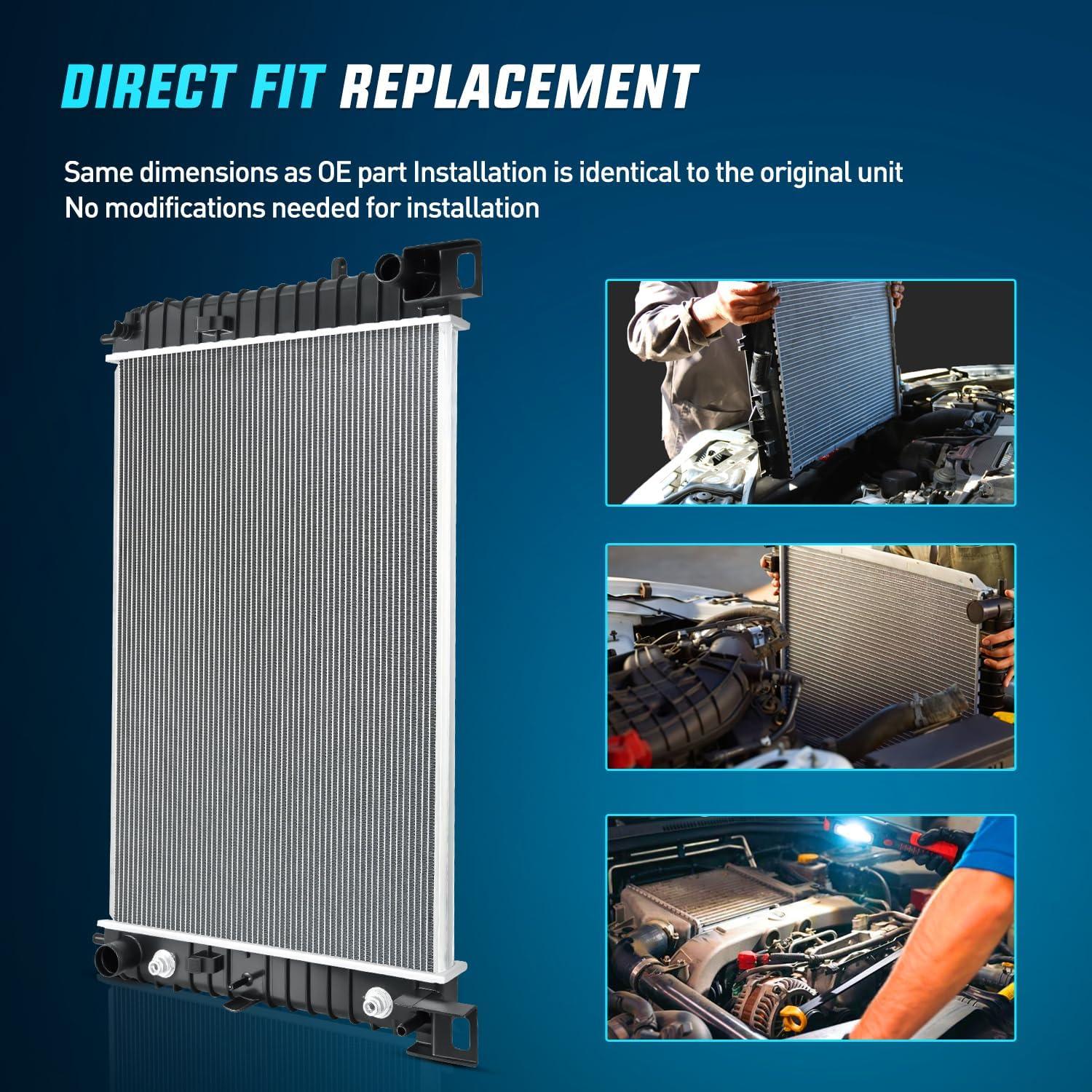 imageNilight 28quot Radiator for Chevrolet Silverado GMC Sierra 1500 2500 Yukon XL Cadillac Escalade Automatic Trans 1999 2000 2001 2002 2003 2004 2005 2006