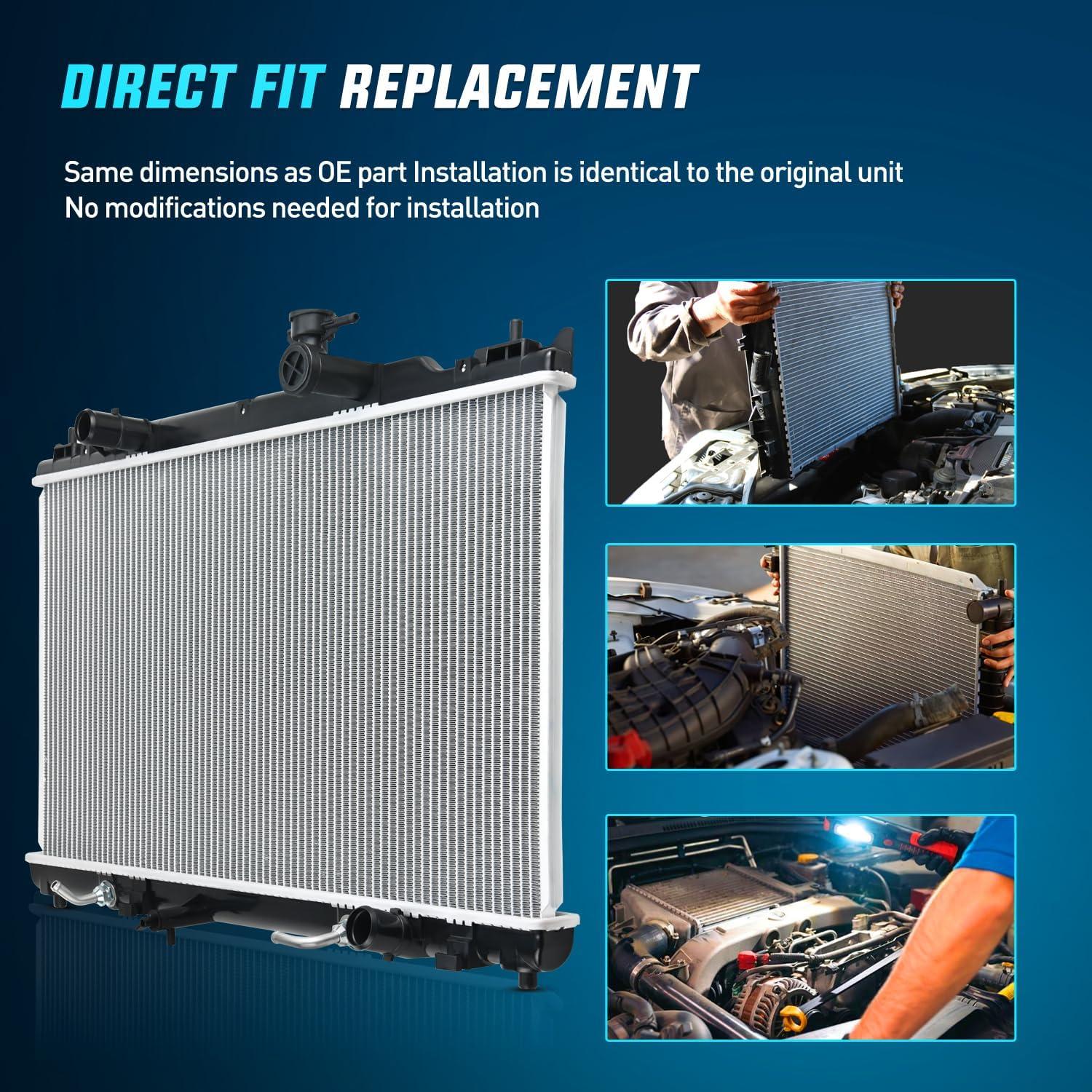 imageNilight Radiator for Toyota Camry 2002 2003 2004 2005 2006 Solara 2004 2005 2006 2007 2008 L4 24L with Transmission Oil Cooler Replace 164000H200 TO3010256Toyota Camry 20022006