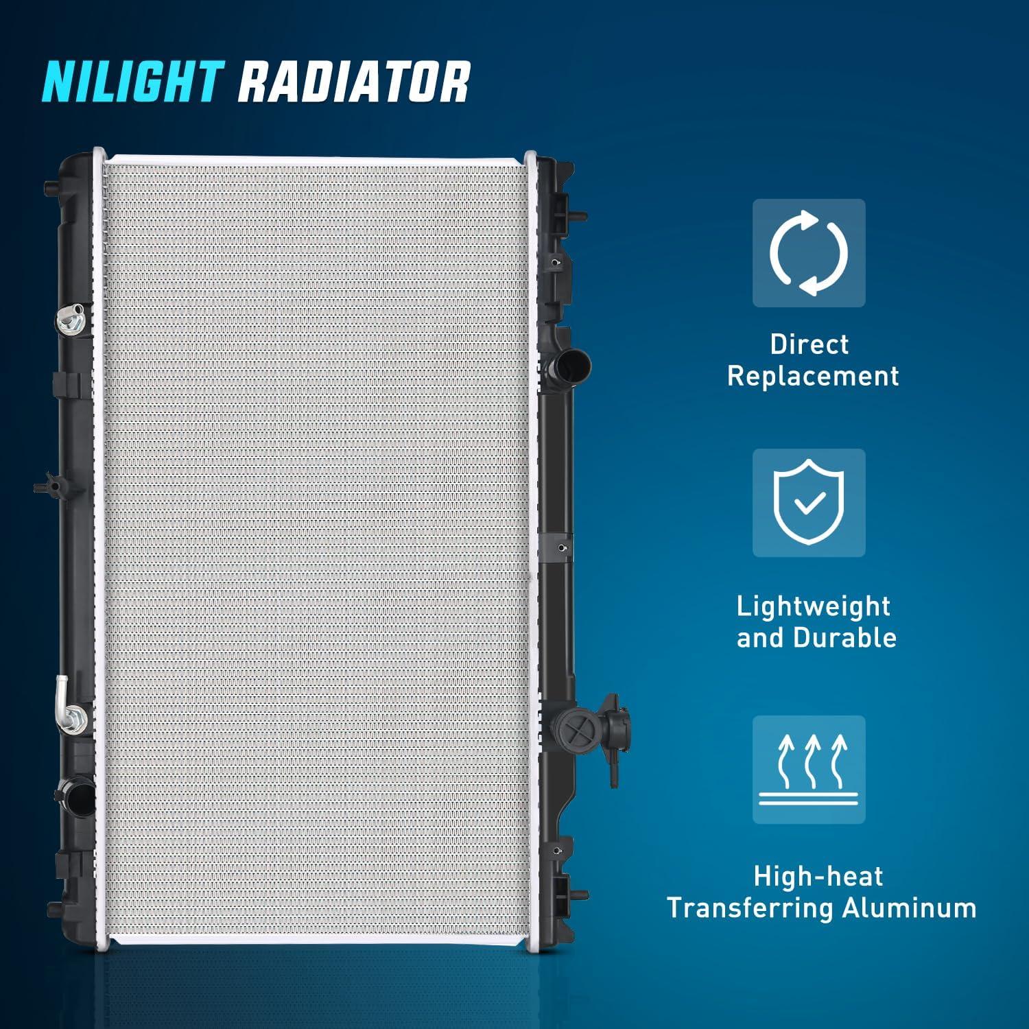 imageNilight Radiator for Toyota Camry 2002 2003 2004 2005 2006 Solara 2004 2005 2006 2007 2008 L4 24L with Transmission Oil Cooler Replace 164000H200 TO3010256Toyota Camry 20022006