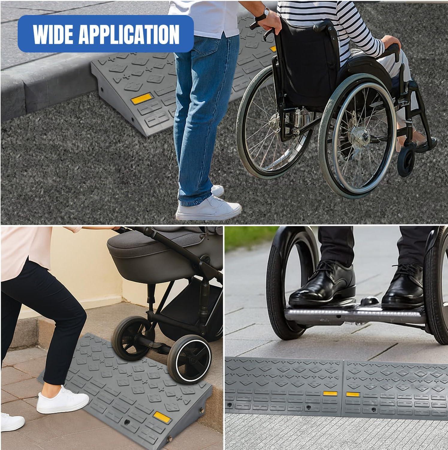 imageNilight Curb Ramps 2 Pack 39 inch Rise Durable Plastic Threshold Driveway Step Ramp for Scooter Bikes Motorcycle Dolly Lawn Mower