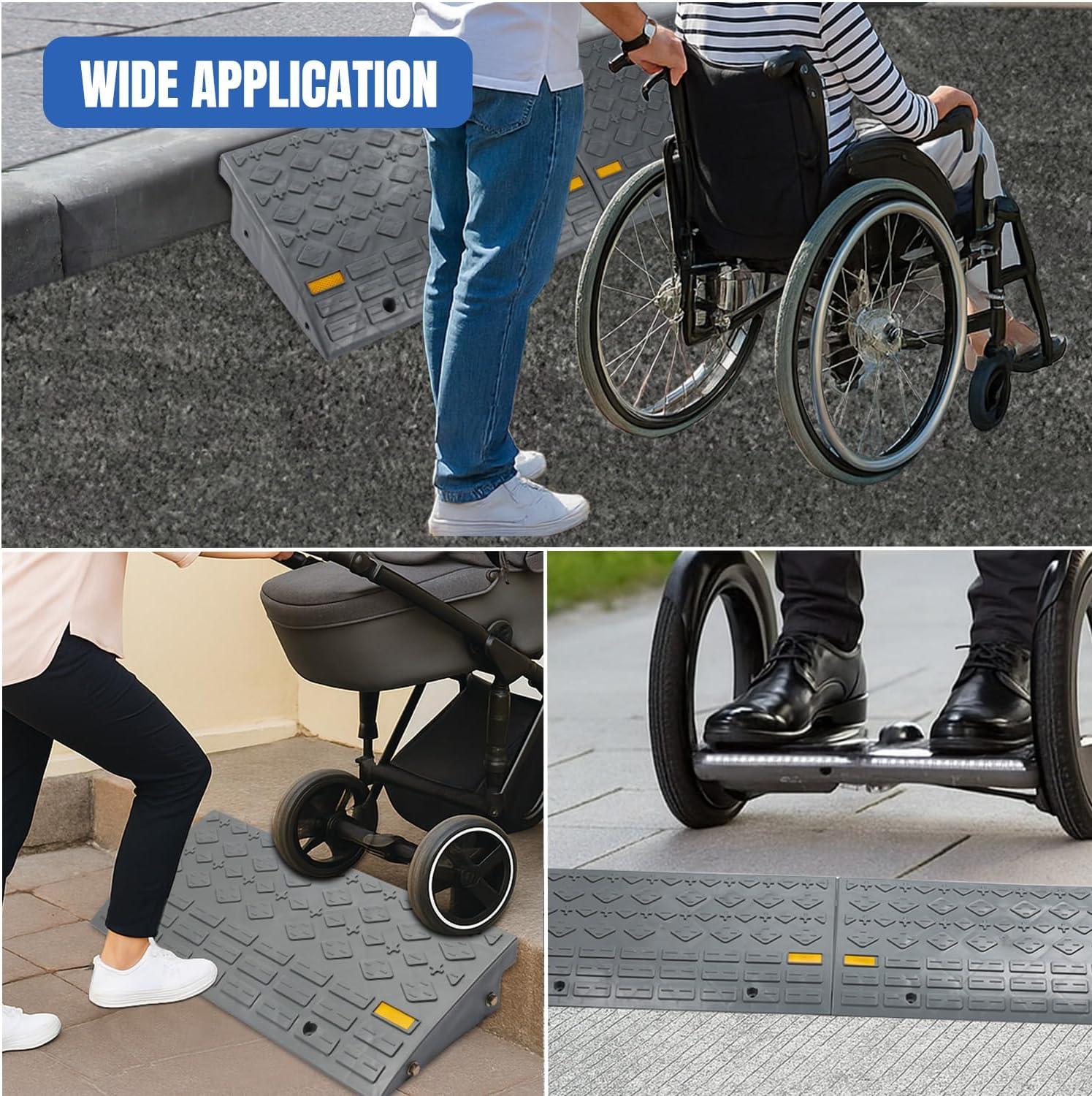 imageNilight Curb Ramps 2 Pack 59 inch Rise Durable Plastic Threshold Driveway Step Ramp for Scooter Bikes Motorcycle Dolly Lawn Mower