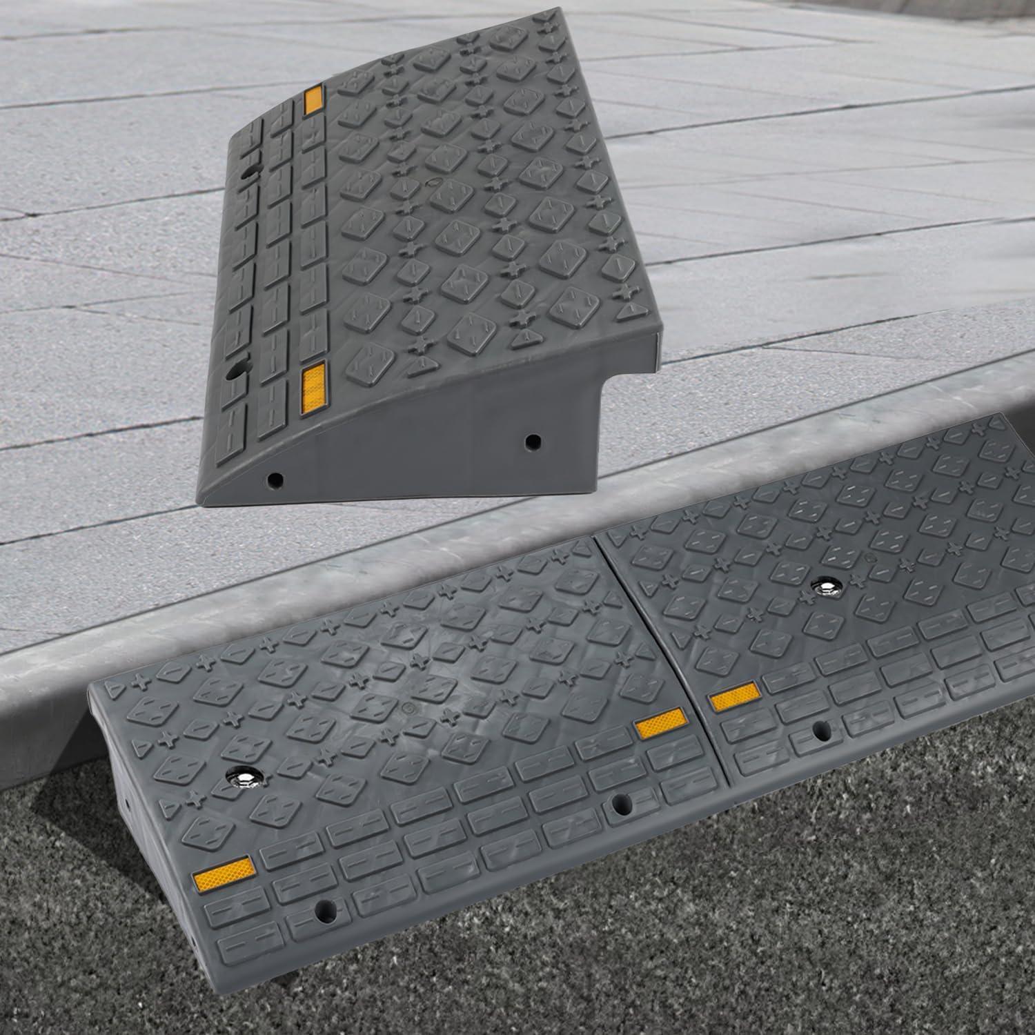 imageNilight Curb Ramps 2 Pack 59 inch Rise Durable Plastic Threshold Driveway Step Ramp for Scooter Bikes Motorcycle Dolly Lawn Mower