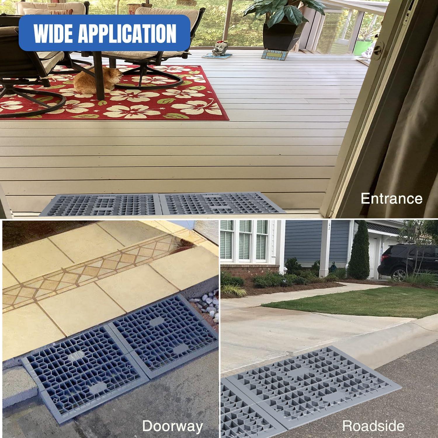 imageNilight Modular Threshold Ramps 2 Inch Rise NonSlip Interlocking Plastic Wheelchair Curb Doorway Ramp for Home Entry Indoor Outdoor 2 Pack