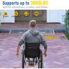 Nilight Modular Threshold Ramps, 1 Inch Rise Non‑Slip Interlocking Plastic Wheelchair Curb Doorway Ramp for Home Entry Indoor Outdoor, 2 Pack