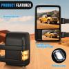 Nilight Towing Mirrors Turn Signal Puddle Lights Power Heated Adjustable Glass Manual Telescoping Folding Compatible With 2008-2016 Ford F250 F350 F450 F550 Super Duty