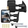 Nilight Towing Mirrors Turn Signal Puddle Lights Power Heated Adjustable Glass Manual Telescoping Folding Compatible With 1999-2007 Ford F250 F350 F450 F550 Super Duty