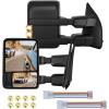 Nilight Towing Mirrors Turn Signal Puddle Lights Power Heated Adjustable Glass Manual Telescoping Folding Compatible With 2008-2016 Ford F250 F350 F450 F550 Super Duty