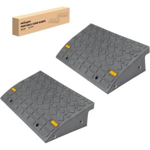 Nilight Curb Ramps 2 Pack, 5.9 inch Rise Durable Plastic Threshold Driveway Step Ramp for Scooter, Bikes, Motorcycle, Dolly, Lawn Mower