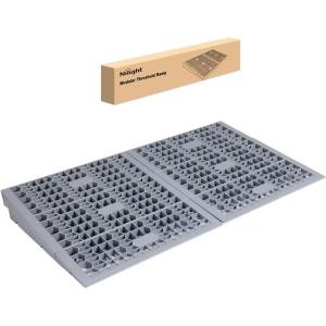 Nilight Modular Threshold Ramps, 3 Inch Rise Non‑Slip Interlocking Plastic Wheelchair Curb Doorway Ramp for Home Entry Indoor Outdoor, 2 Pack