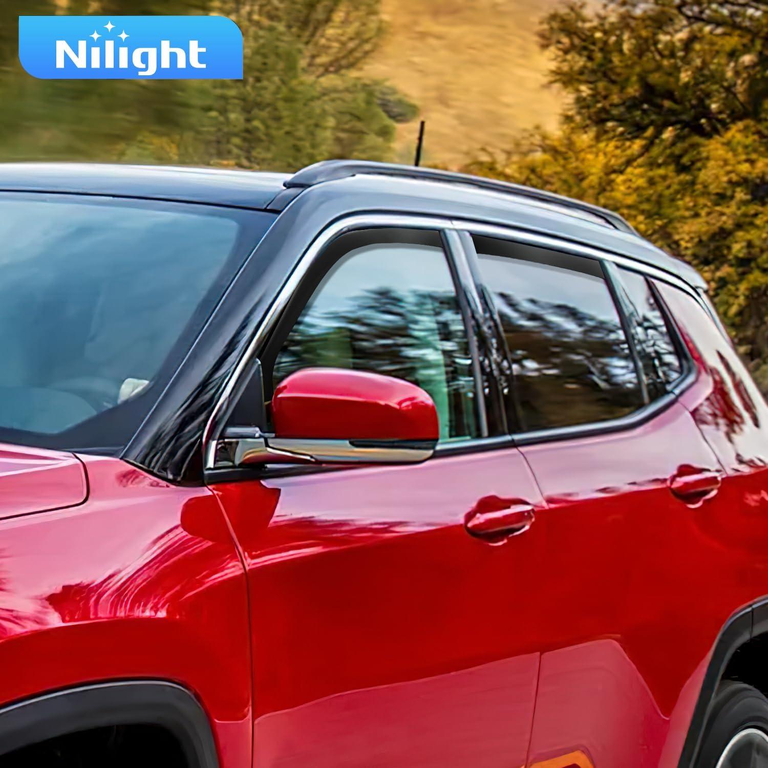 imageNilight in Channel Rain Guards for Gladiator 2020 2021 2022 2023 Window Deflectors Vent Window Visors4PCSCompass 20172024